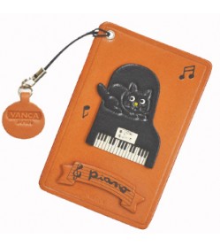 Cat on the Piano Leather Commuter Pass case/card Holders #26431