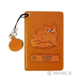 Main Coon Leather Commuter Pass/Passcard Holders