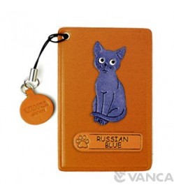 Russian Blue Leather Commuter Pass/Passcard Holders