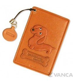 Dachshund Smooth Hair Leather Commuter Pass case/card Holders #26450