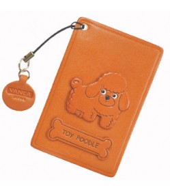 Toy poodle Leather Commuter Pass/Passcard Holders