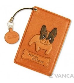 French Bulldog Leather Commuter Pass/Passcard Holders