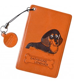 Dachshund Long Black&Tan Leather Commuter Pass/Passcard Holders