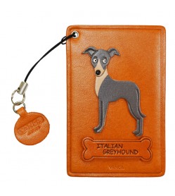 Italian Greyhound Leather Commuter Pass/Passcard Holders