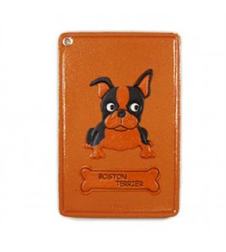 Boston Terrier Leather Commuter Pass/Passcard Holders