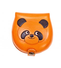 Panda-brown Handmade Genuine Leather Animal Color Coin case/Purse #26089-1