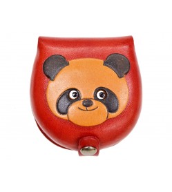 Panda-red Handmade Genuine Leather Animal Color Coin case/Purse #26089-2