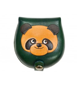 Panda-green Handmade Genuine Leather Animal Color Coin case/Purse #26088-3