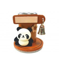 PANDA Genuine leather handcrafted Personal stamp Stand #26098