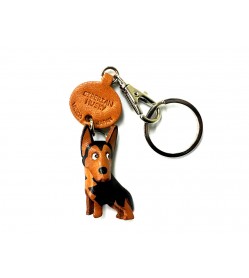 Siberian Husky Leather Dog Keychain