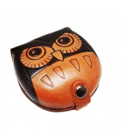 Owl Handmade Genuine Leather Animal Coin case/Purse #26273