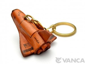 Space Shuttle Leather Keychain(L)