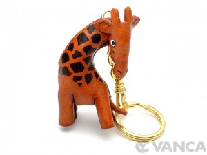 Giraffe Leather Keychain(L)