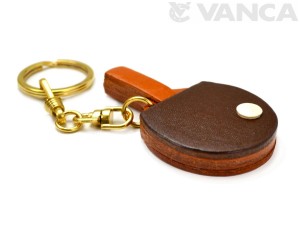 Ping-pong/Table tennis paddle Leather Keychain(L)