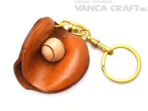 Catcher's mitt Leather Keychain(L)