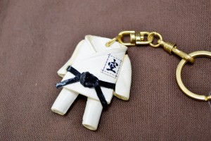 Karate Gi Uniform Leather Keychain(L)
