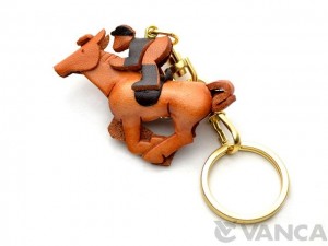 Horse Rider Leather Keychain(L)