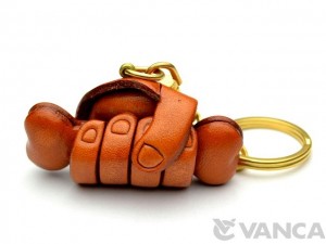 A Bone in Hand Leather Keychain(L)