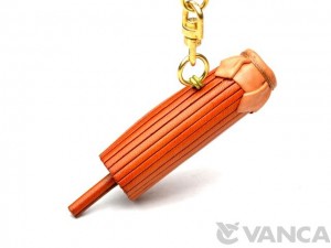 Japanese Old Fashioned Umbrella Leather Keychain(L)