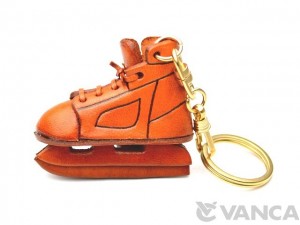 Ice Skate Shoe Leather Keychain(L)