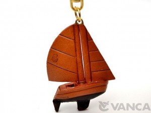 Sailboat Leather Keychain(L)