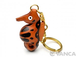 Sea Horse Leather Keychain(L)