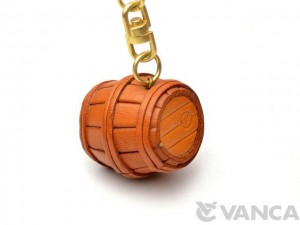 Barrel Leather Keychain(L)