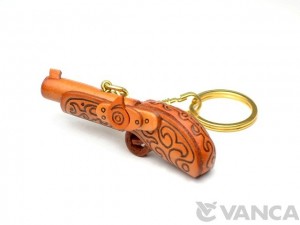 Classical Gun Leather Keychain(L)