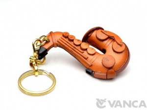 Saxophone Leather Keychain(L)