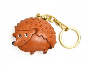 Hedgehog Leather Keychain(L)