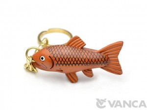 Salmon Leather Keychain(L)