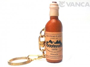 Wine Bottle Leather Keychain(L)