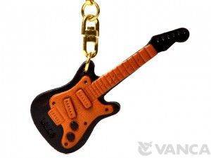 Electric Guitar Leather Keychain(L)