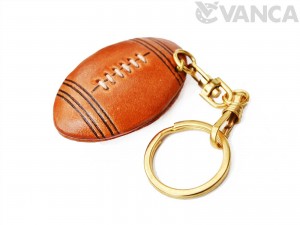 Rugby Ball/American Football Leather Keychain