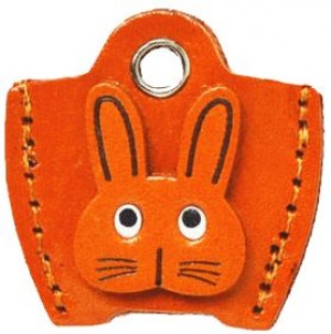 Leather Key Cover Cap Keychain Rabbit