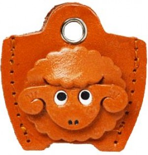 Leather Key Cover Cap Keychain Sheep