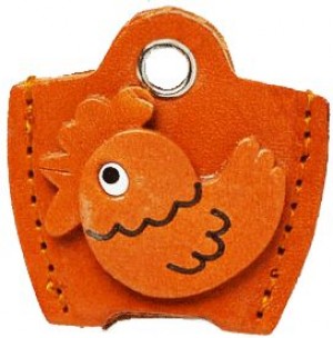 Leather Key Cover Cap Keychain Rooster