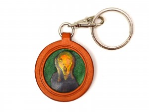 Munch's The Scream Leather plate Keychain
