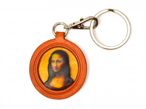 Da Vinci's Mona Lisa Leather plate Keychain