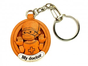 Thank you my Doctor leather plate keychain