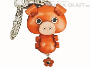 Pig Handmade Leather Animal/Bag Charm 