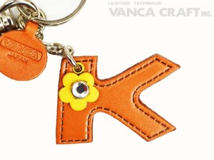 Initial  "K" Japanese Leather Bag Charm