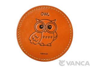 Leather Coaster Owl