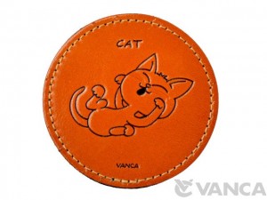 Leather Coaster Cat