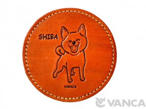 Leather Coaster Shiba