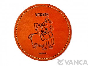 Leather Coaster Yorkshire Terrier