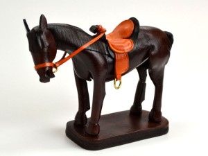 Leather Ornament Horse:Black 