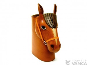 Horse Head Camel Brown Handmade Leather Eyeglasses Holder/Stand #26208