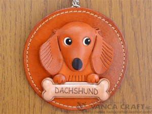 Dachshund Long Hair Leather Wall Deco