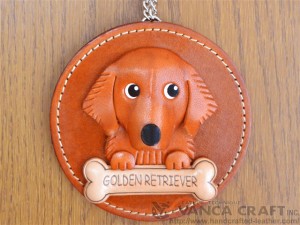 Golden Retriever Leather Wall Deco